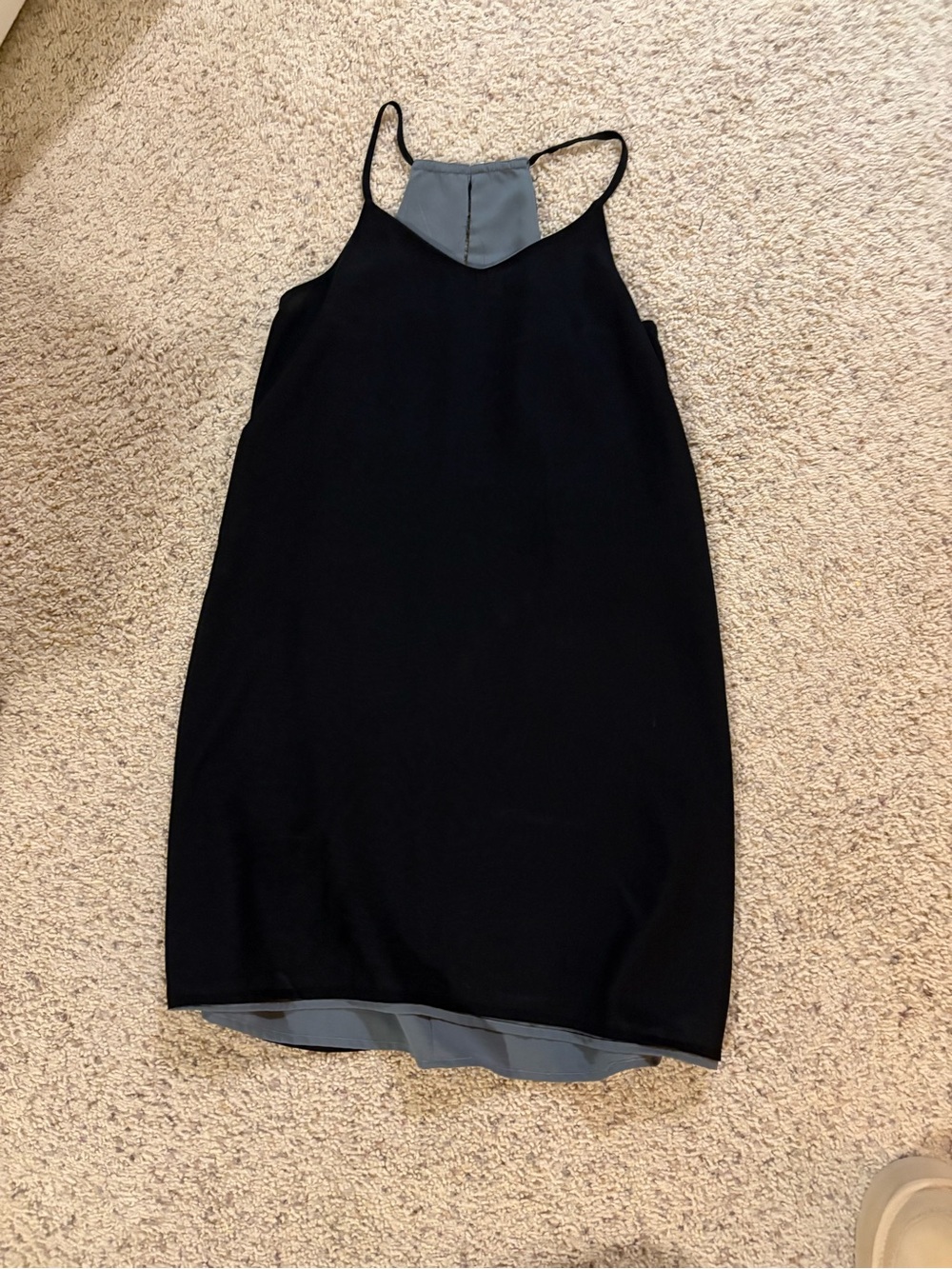 Black Slip Dress with Gray Accents